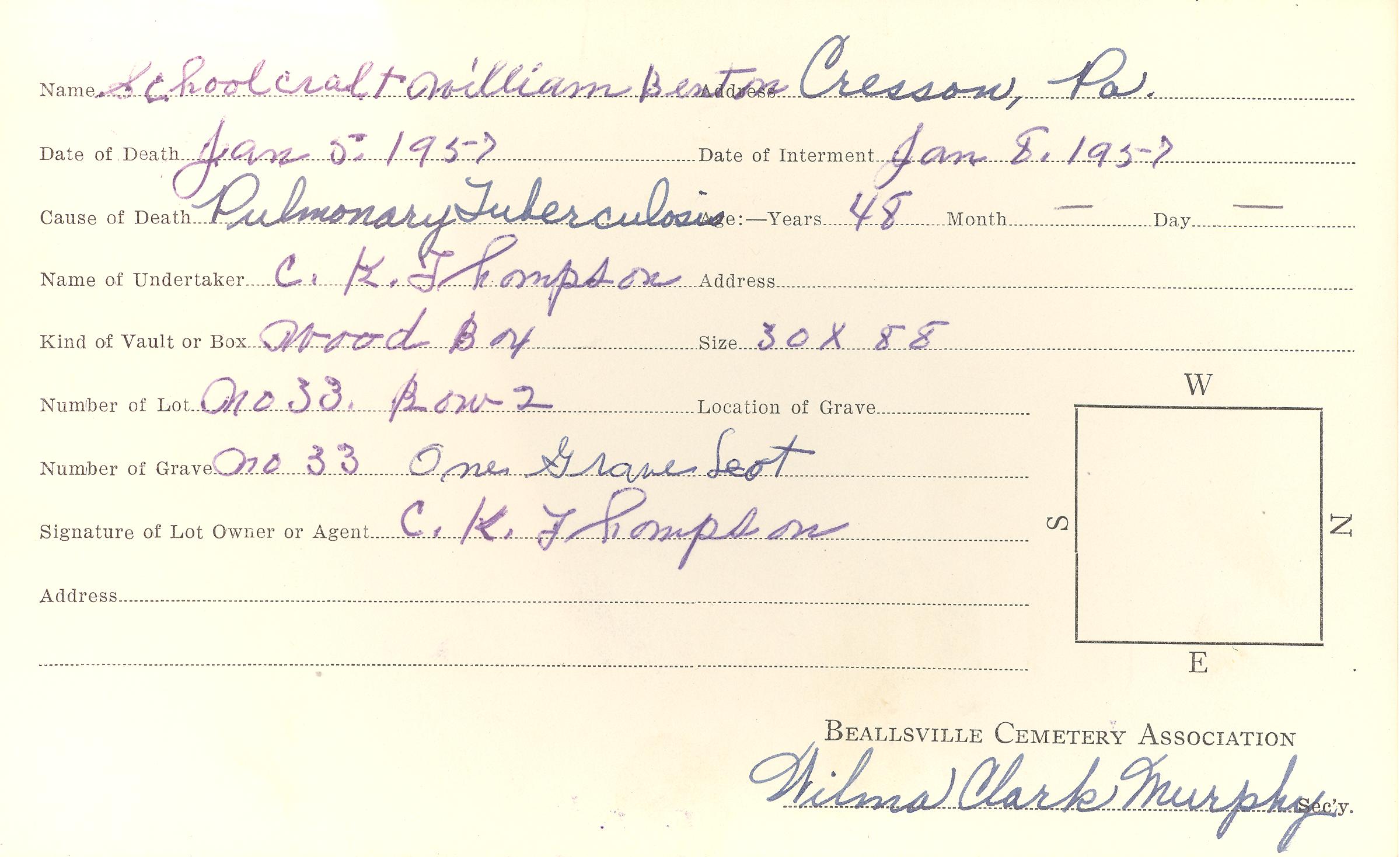 burial card